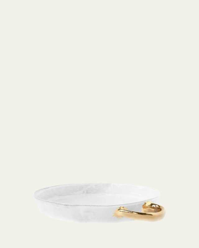 Sacai Round Platter with Golden Handle